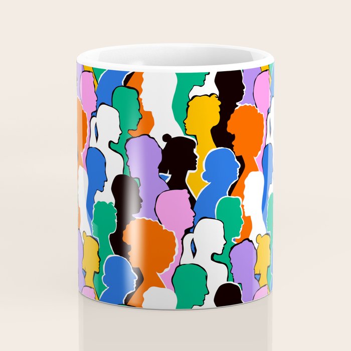 Colorful diverse people crowd art pattern Coffee Mug Gallery Image 4