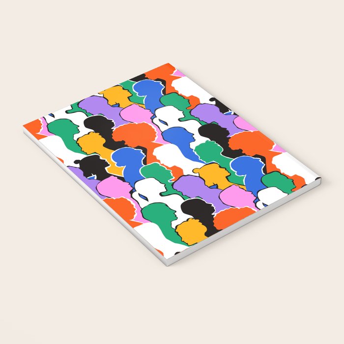 Colorful diverse people crowd art pattern Notebook Gallery Image 3