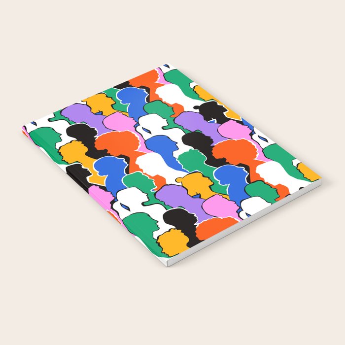Colorful diverse people crowd art pattern Notebook Gallery Image 2