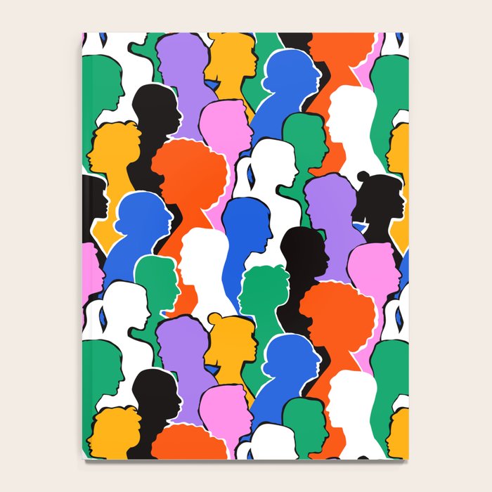 Colorful diverse people crowd art pattern Notebook Gallery Image 4