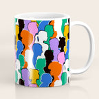 Colorful diverse people crowd art pattern Coffee Mug Gallery Image 1