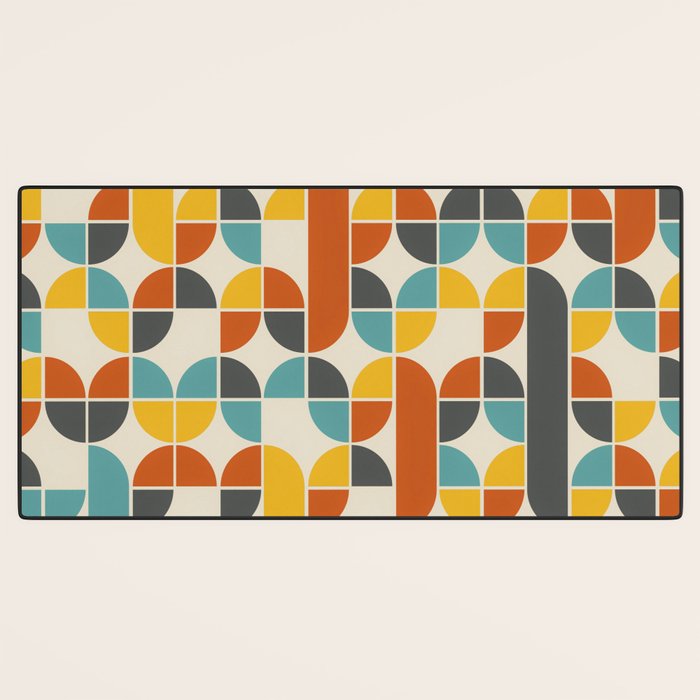 1970s Colors Mid Century Modern Geometric Pattern  Desk Mat Gallery Image 3