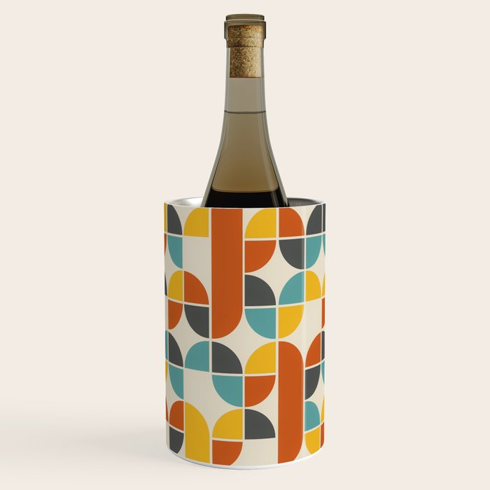1970s Colors Mid Century Modern Geometric Pattern  Wine Chiller Gallery Image 1