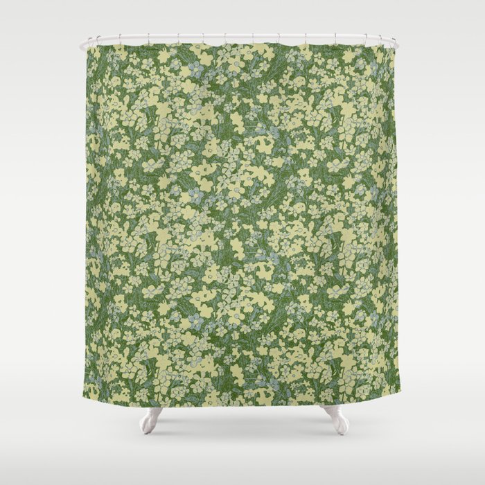 Nostalgia (Green-Blue) Shower Curtain Gallery Image 1