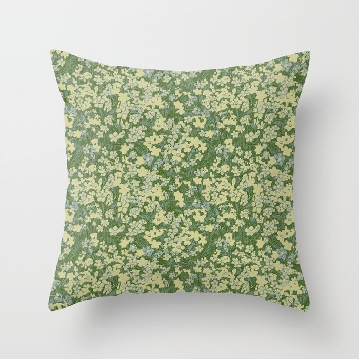 Nostalgia (Green-Blue) Throw Pillow