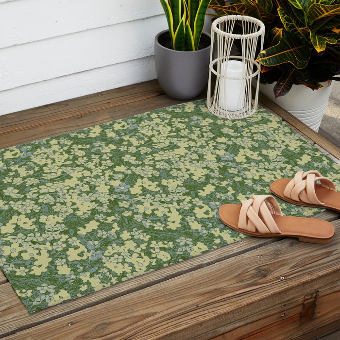 Nostalgia (Green-Blue) Outdoor Rug Gallery Image 2
