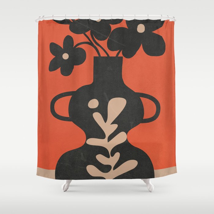Floral Silhouette 5 Shower Curtain Gallery Image 1
