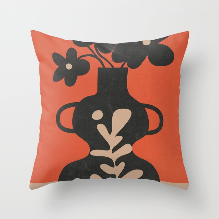 Floral Silhouette 5 Throw Pillow Gallery Image 6