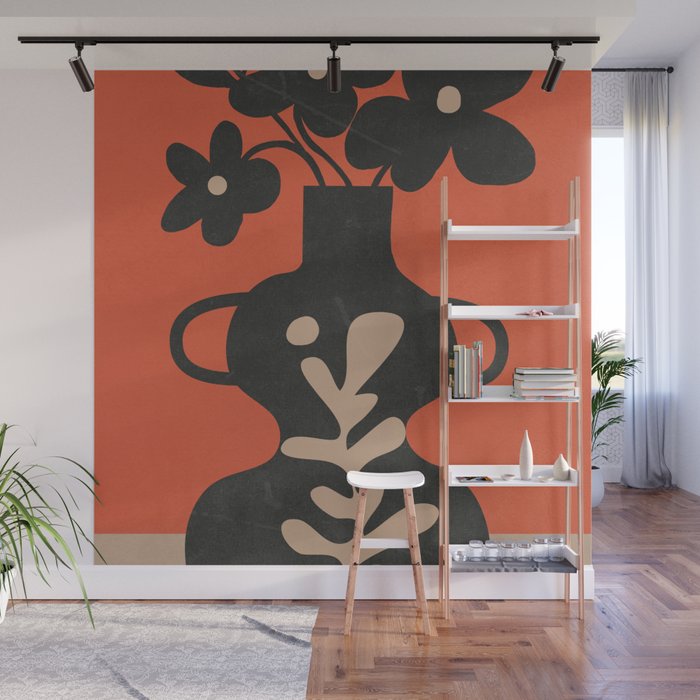Floral Silhouette 5 Wall Mural Gallery Image 1