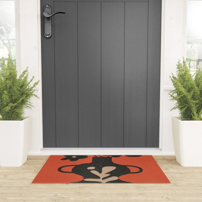 Floral Silhouette 5 Welcome Mat Gallery Image 3