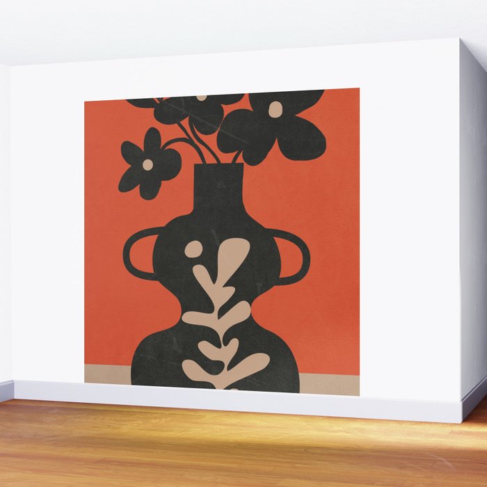 Floral Silhouette 5 Wall Mural Gallery Image 2