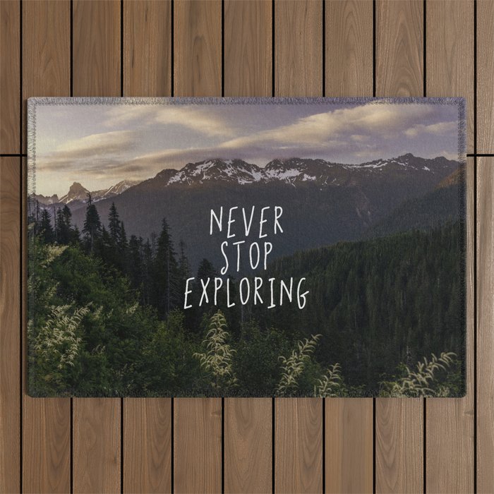 Never Stop Exploring - Nature Photography Outdoor Rug Gallery Image 1
