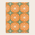 Mid Century Modern Atomic Dots and Stars Retro Pattern in Mossy Sage Olive Green Orange Beige Notebook Gallery Image 4