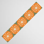 Mid Century Modern Atomic Dots and Stars Retro Pattern in Mossy Sage Olive Green Orange Beige Table Runner Gallery Image 3