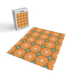 Mid Century Modern Atomic Dots and Stars Retro Pattern in Mossy Sage Olive Green Orange Beige Jigsaw Puzzle Gallery Image 2