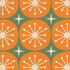 Mid Century Modern Atomic Dots and Stars Retro Pattern in Mossy Sage Olive Green Orange Beige Coffee Mug Gallery Image 2