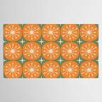 Mid Century Modern Atomic Dots and Stars Retro Pattern in Mossy Sage Olive Green Orange Beige Tablecloth Gallery Image 2