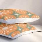 Mid Century Modern Atomic Dots and Stars Retro Pattern in Mossy Sage Olive Green Orange Beige Pillow Sham Gallery Image 3