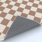 Checkered Checked Check Pattern Inspired by PANTONE 17 1230 Color of the Year Mocha Mousse Rug Gallery Image 4