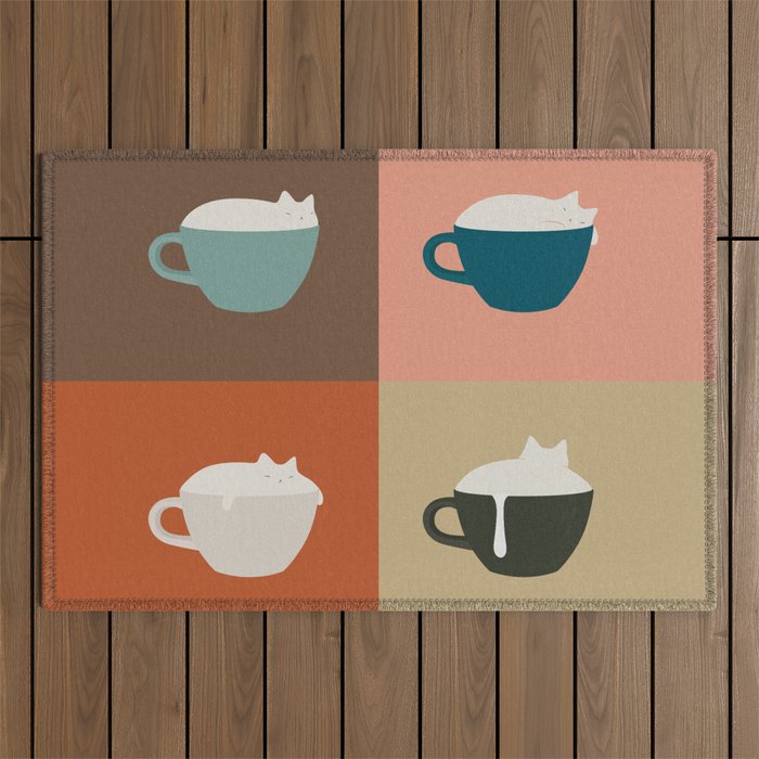 Catpuccino 2x2 Outdoor Rug Gallery Image 1