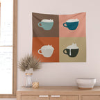 Catpuccino 2x2 Wall Tapestry Gallery Image 2