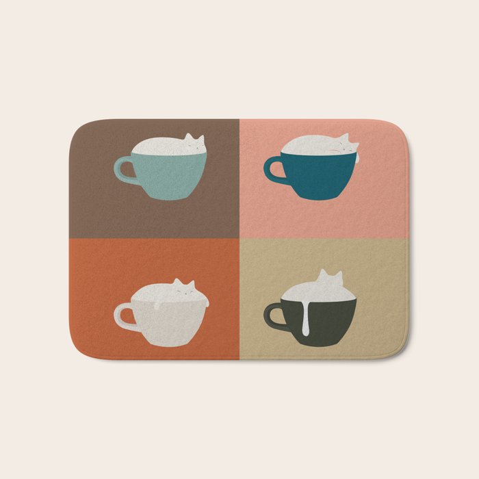 Catpuccino 2x2 Bath Mat Gallery Image 1