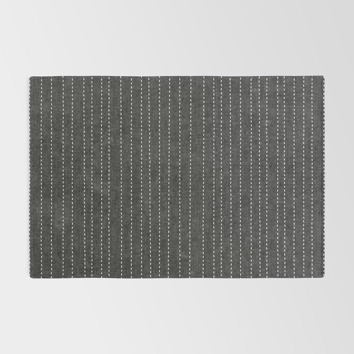 stitched stripes - charcoal Rug Gallery Image 2