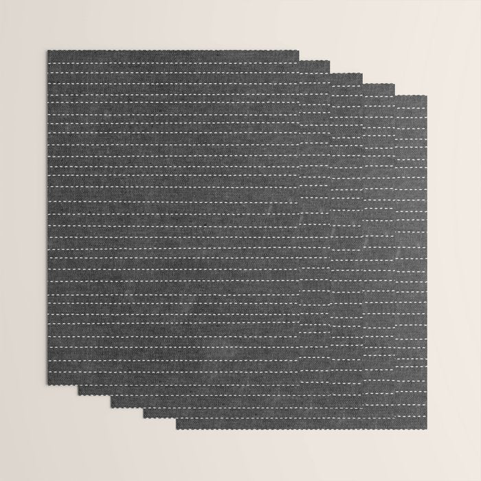 stitched stripes - charcoal Wrapping Paper Gallery Image 3