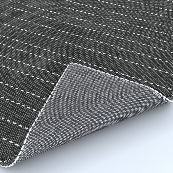 stitched stripes - charcoal Rug Gallery Image 4