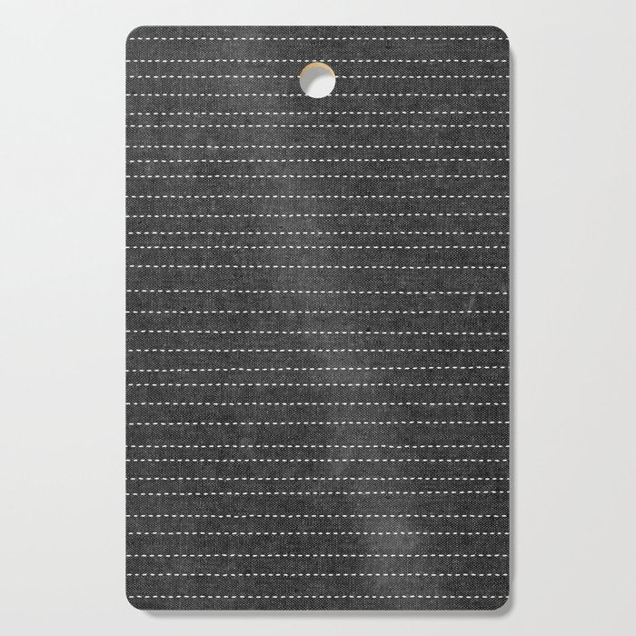 stitched stripes - charcoal Cutting Board Gallery Image 1