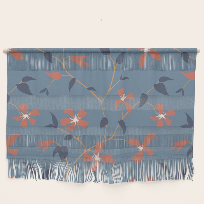 Floral Clematis Vine - Indigo Sunset Wall Hanging Gallery Image 1