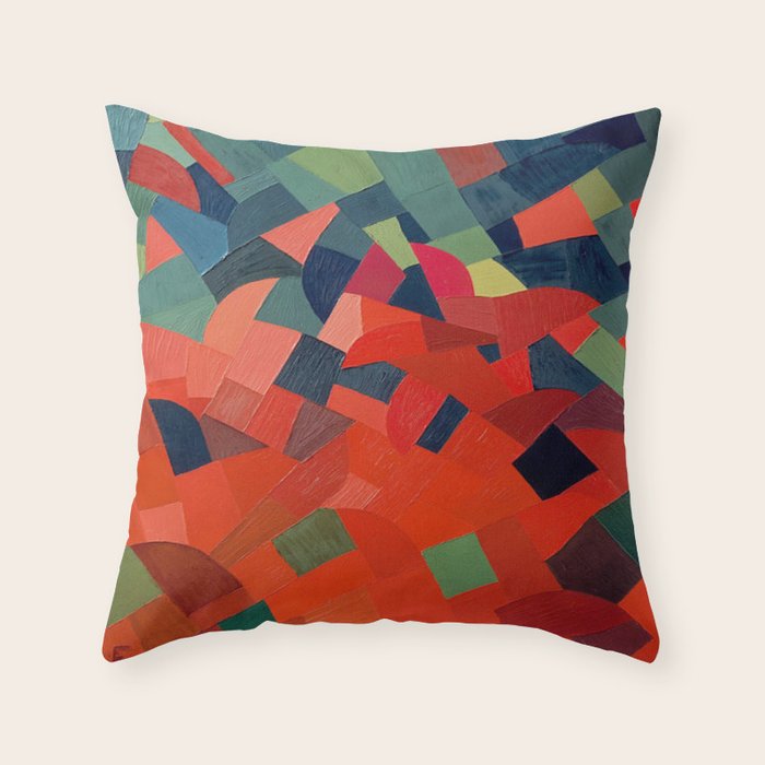 Grün-Rot Otto Freundlich 1939 Abstract Art Mid Century Modern Geometric Colorful Shapes Hard Edge Throw Pillow Gallery Image 6