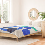 Mid Century Modern Abstract Minimalist Fun Colorful Shapes Marine Green Retro Vintage Fun Shapes Duvet Cover Gallery Image 2