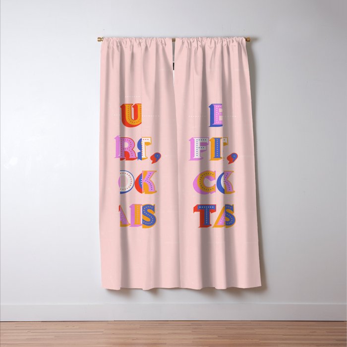 But First, Cocktails Typography Window Curtain Gallery Image 3