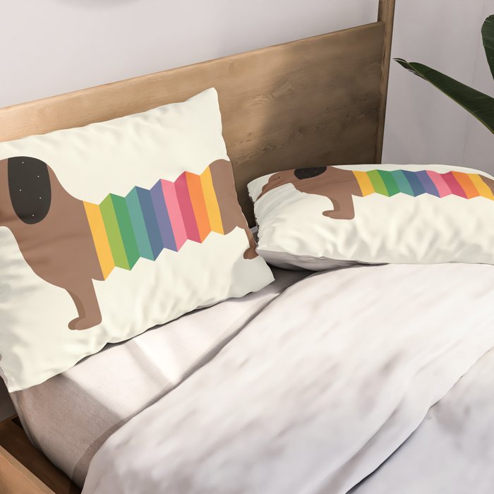 Rainbow Dooooog Pillow Sham Gallery Image 2