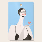 Graceful Gesture - Modern Minimalist Portrait with Heart Cutting Board Gallery Image 1