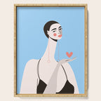 Graceful Gesture - Modern Minimalist Portrait with Heart Serving Tray Gallery Image 1
