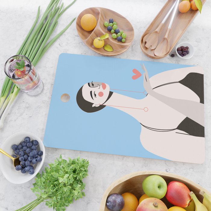 Graceful Gesture - Modern Minimalist Portrait with Heart Cutting Board Gallery Image 2