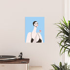Graceful Gesture - Modern Minimalist Portrait with Heart Poster Gallery Image 2