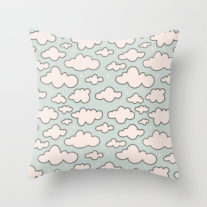 Cloud Print Throw Pillow Gallery Image 1