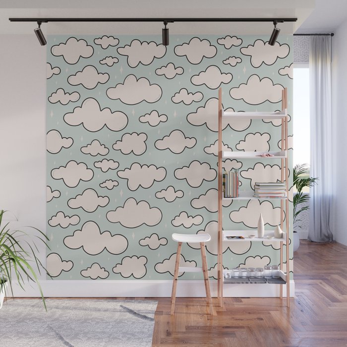 Cloud Print Wall Mural Gallery Image 1