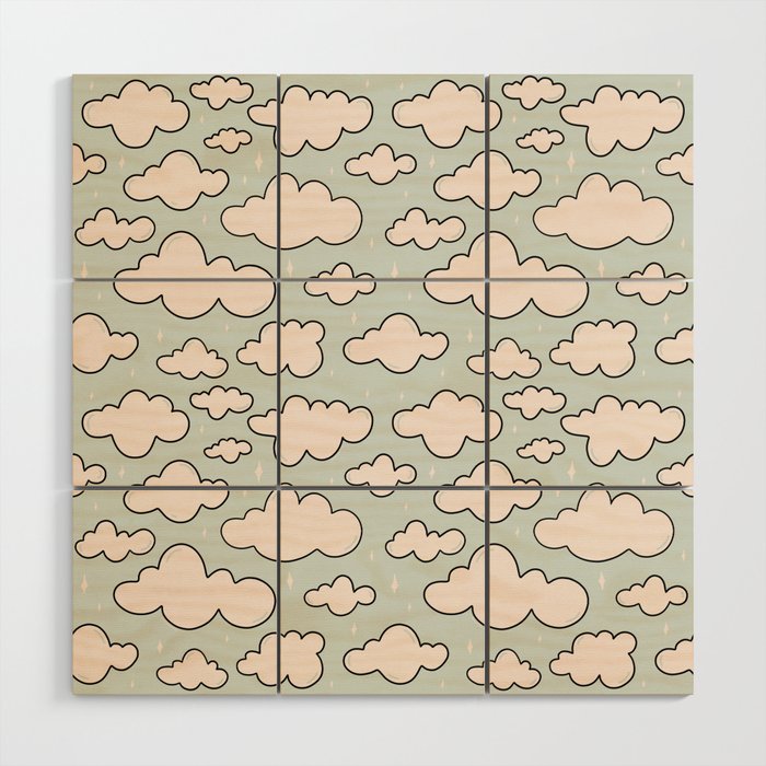 Cloud Print Wood Wall Art Gallery Image 1