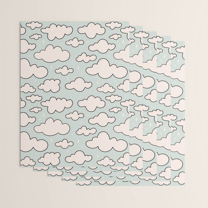 Cloud Print Wrapping Paper Gallery Image 3