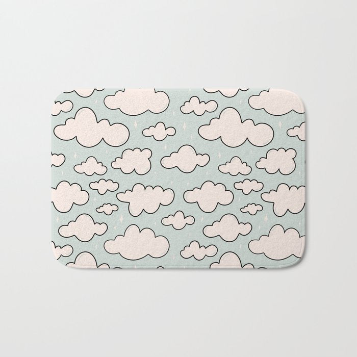 Cloud Print Bath Mat Gallery Image 1