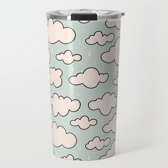 Cloud Print Travel Mug Gallery Image 1