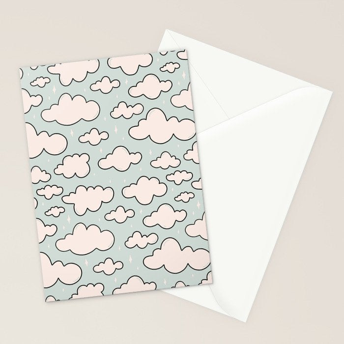 Cloud Print Stationery Card Gallery Image 2