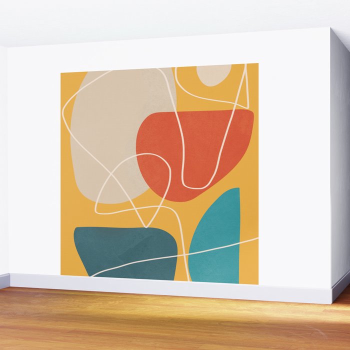 Minimal Colorful Abstract Shapes 11 Wall Mural Gallery Image 2