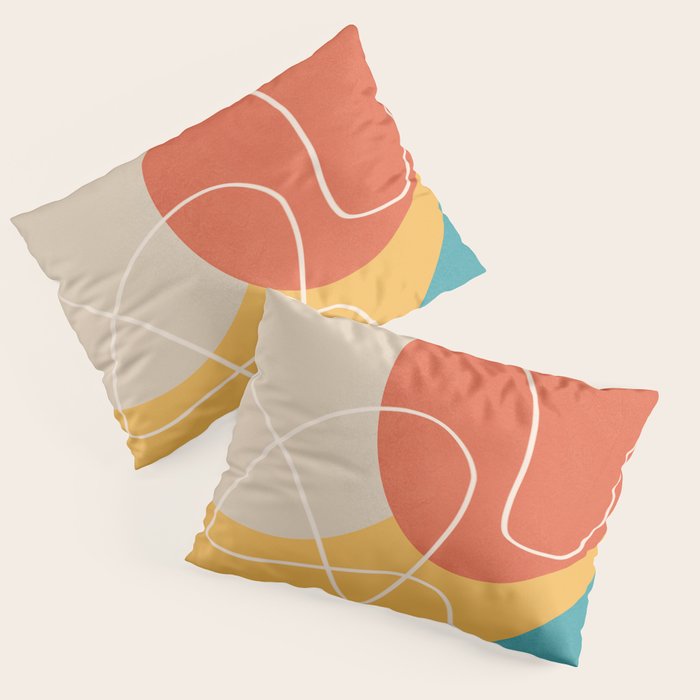 Minimal Colorful Abstract Shapes 11 Pillow Sham Gallery Image 3