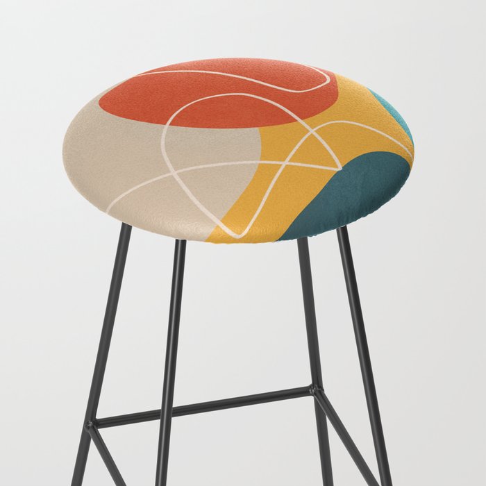 Minimal Colorful Abstract Shapes 11 Stool Gallery Image 2
