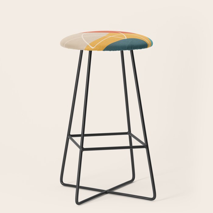 Minimal Colorful Abstract Shapes 11 Stool Gallery Image 1